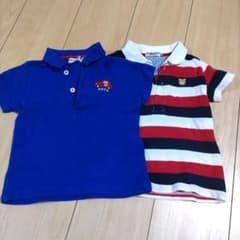 ミキハウス ホットビスケッツ90サイズまとめ売り 半袖 ポロシャツ 2枚