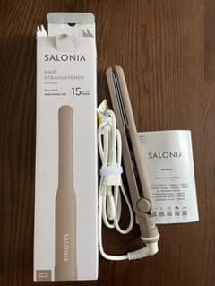 SALONIA ストレートヘアアイロン 15mm ベージュ 本体のサムネイル