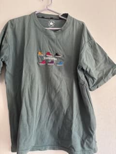 CONVERSE スニーカー刺繍 Tシャツ グリーンのサムネイル