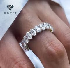 最高級モアサナイト モアッサナイト オーバルフルエタニティ リング 14