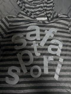 safarispot 1/2 ボーダーロンT フード付き ブラック SIZE:1