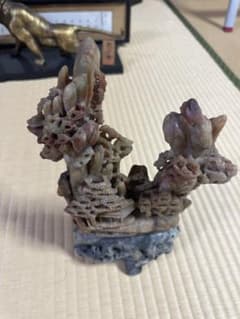 돌 조각 산수 풍경 오브제 폭 약 15cm