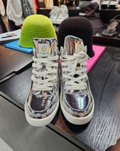 ダブルスタンダードクロージング シルバー ハイカットスニーカー