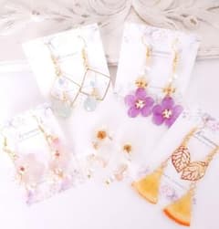 春のピアス＊イヤリング5点セットのサムネイル