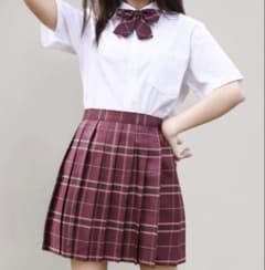 制服 コスプレ　チェック柄スカート　リボン　サイズSのサムネイル