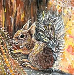 リス　手書きイラストのサムネイル