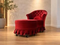 T8838☆Excellent Condition☆Yokohama Daniel☆Tiffany☆Single-Seater Sofa & Ottoman☆