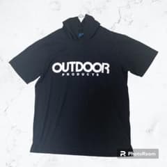 OUTDOOR アウトドア レディース フード付き Tシャツ 半袖 黒 【L】のサムネイル