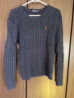 Polo Ralph Laurenケーブルニットセーター L ハンターネイビーのサムネイル