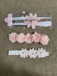 ベビー　ヘアバンド　未使用品　花冠　お食い初めのサムネイル