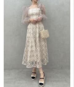 dazzlin レースリボンオフショルドレス Sサイズ|mercariメルカリ官方