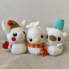 ポケモン2012雪だるまぬいぐるみ ピカチュウ・アチャモ・ミジュマル3体