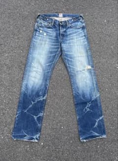 Prps ピーアールピーエス 鬼ヒゲ ハチノス ダメージ加工 PRPS 紫製品 デニムパンツ ダメージ加工 ヒゲ 32 日本製 - メルカリ