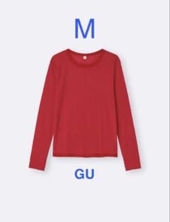 GU ソフトシアークルーネックT(長袖) REDのサムネイル