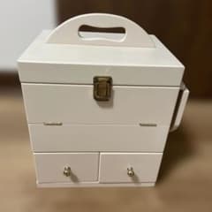 ホワイト 木製 コスメボックス メイクボックス 鏡付き 収納 - メルカリ