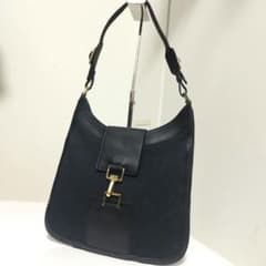 美品☆ グッチ ジャッキー ワンショルダーバッグ GGキャンバス レザー