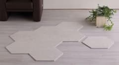 ハニカムタイルラグカーペット六角形グレージュ - メルカリ