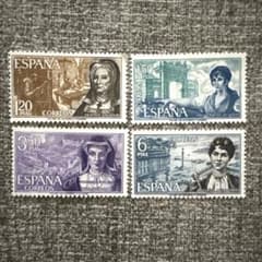 1240 【未使用：海外切手(スペイン)】 1978年 スペインの女性 4種完