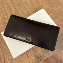 TAKEO KIKUCHI 長財布 レザー ブラック×オレンジのサムネイル