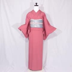 【サマーセール】夏着物　正絹 絽 色無地 単品 未使用　桃色　しつけ糸付 サマーセール】夏着物 正絹 絽 色無地 単品 未使用 桃色 しつけ糸付