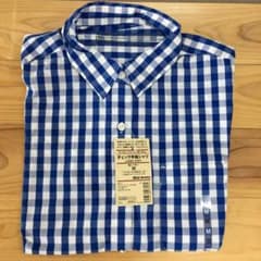 無印良品ギンガムチェックシャツ 半袖のサムネイル