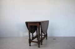 英国アンティーク木製ゲートレッグテーブル/ダイニング机バタフライ(91