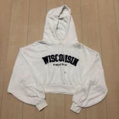 INGNI カレッジロゴ クロップドパーカー スウェット ショート丈 ホワイトのサムネイル