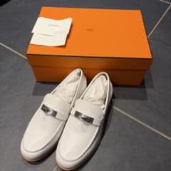 新品未使用‼️Hermès ホワイト ローファー モカシン（デスタン）35.5 