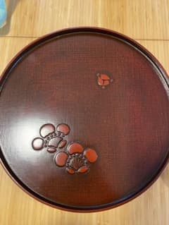 丸盆 天然木 カシュー塗装 合成漆器 トレー トレイ