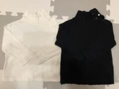 ちゃそ様専用 ハイネック ロンT  白＆黒 ユニクロのサムネイル