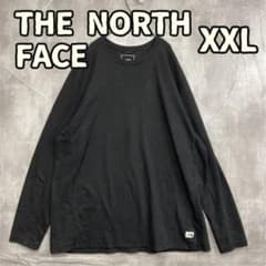 ノースフェイス 黒 長袖Tシャツ XXL ビッグサイズ 無地 古着【こ365】のサムネイル