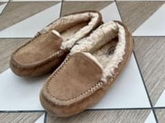 UGG アグ アンスレー 24.0cm チェスナット ムートン モカシン 中古