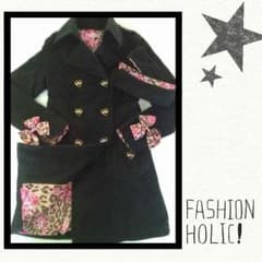 激安SHOP様専用！MA*RS♡裏薔薇ヒョウ柄ハートボタンコートのサムネイル