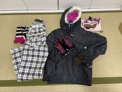 ORG スキーウェア　上下セット　手袋　ゴーグル付き　Mのサムネイル
