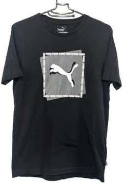 PUMA ブラック Tシャツ ロゴプリント