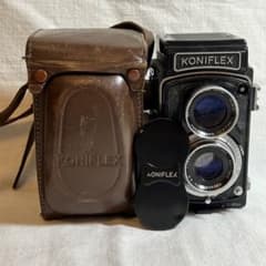 KONIFLEX フィルムカメラ レザーケース付き 早い者勝ちタイムセール】KONIFLEX 二眼レフカメラ レザーケース付き