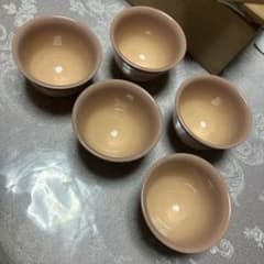 陶器 湯飲み5個セット 淡いピンクのサムネイル