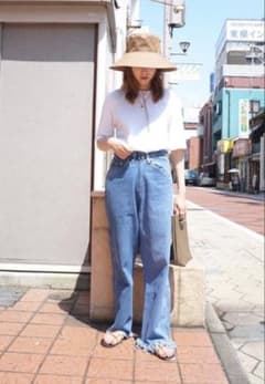 【-77circa LEVI’S -】リメイク ワイド フリンジ デニムパンツのサムネイル