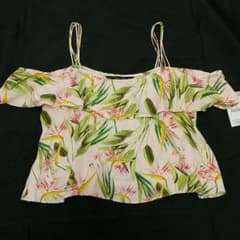 SARA様専用❣最終値下げ❣ザラ ベーシック ボタニカル柄 オフショル キャミのサムネイル
