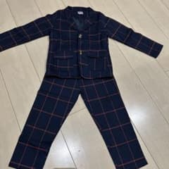 キッズ フォーマルスーツ ネイビー チェック柄のサムネイル