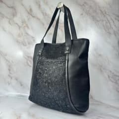 【極美品】印傳屋 インデンヤ ハンドバッグ 黒 鹿革 トートバッグ AA収納 極美品】印傳屋 インデンヤ ハンドバッグ 黒 鹿革 トートバッグ AA収納