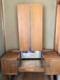 昭和レトロ（60年以上前のもの）木製三面鏡台 - メルカリ