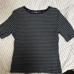 UNIQLO ボーダー リブTシャツ 半袖 XLのサムネイル