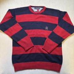 TOMMY HILFIGER ボーダーニット レッド ネイビーのサムネイル
