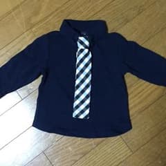値下げ！BLUEU AZUR ネクタイ付ポロシャツ 70 〜80㎝のサムネイル