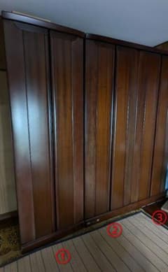 大塚家具 婚礼タンス ワードローブ 洋服ダンス 両開き 鏡付 天然木 