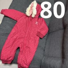 ベビー ジャンプスーツ 80cm 赤　ドット柄のサムネイル