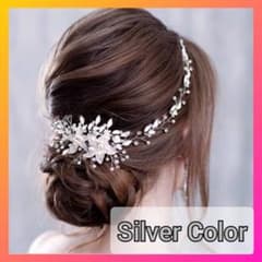 ヘアアクセサリー 髪飾り ヘッドドレス バレッタヘッドドレス ウェディングのサムネイル