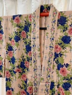 薔薇柄　単　単衣　美品のサムネイル
