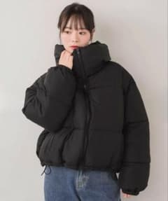 レトロガール　ダウンジャケット ブラックのサムネイル